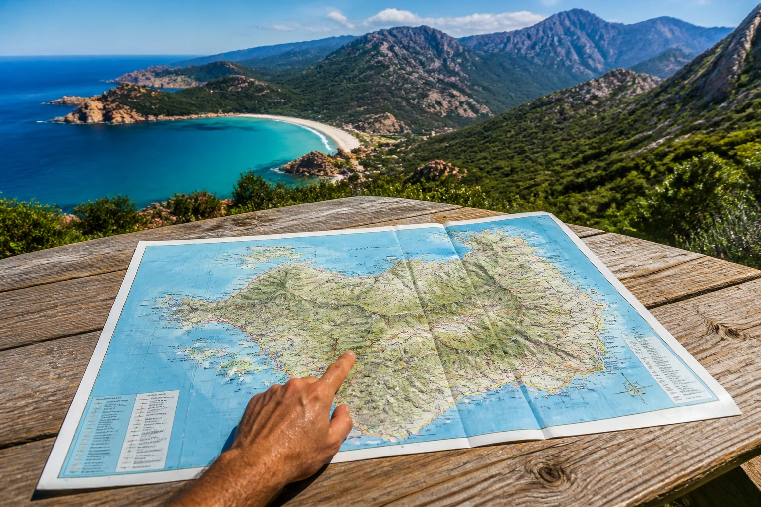 Carte de la corse en pleine nature