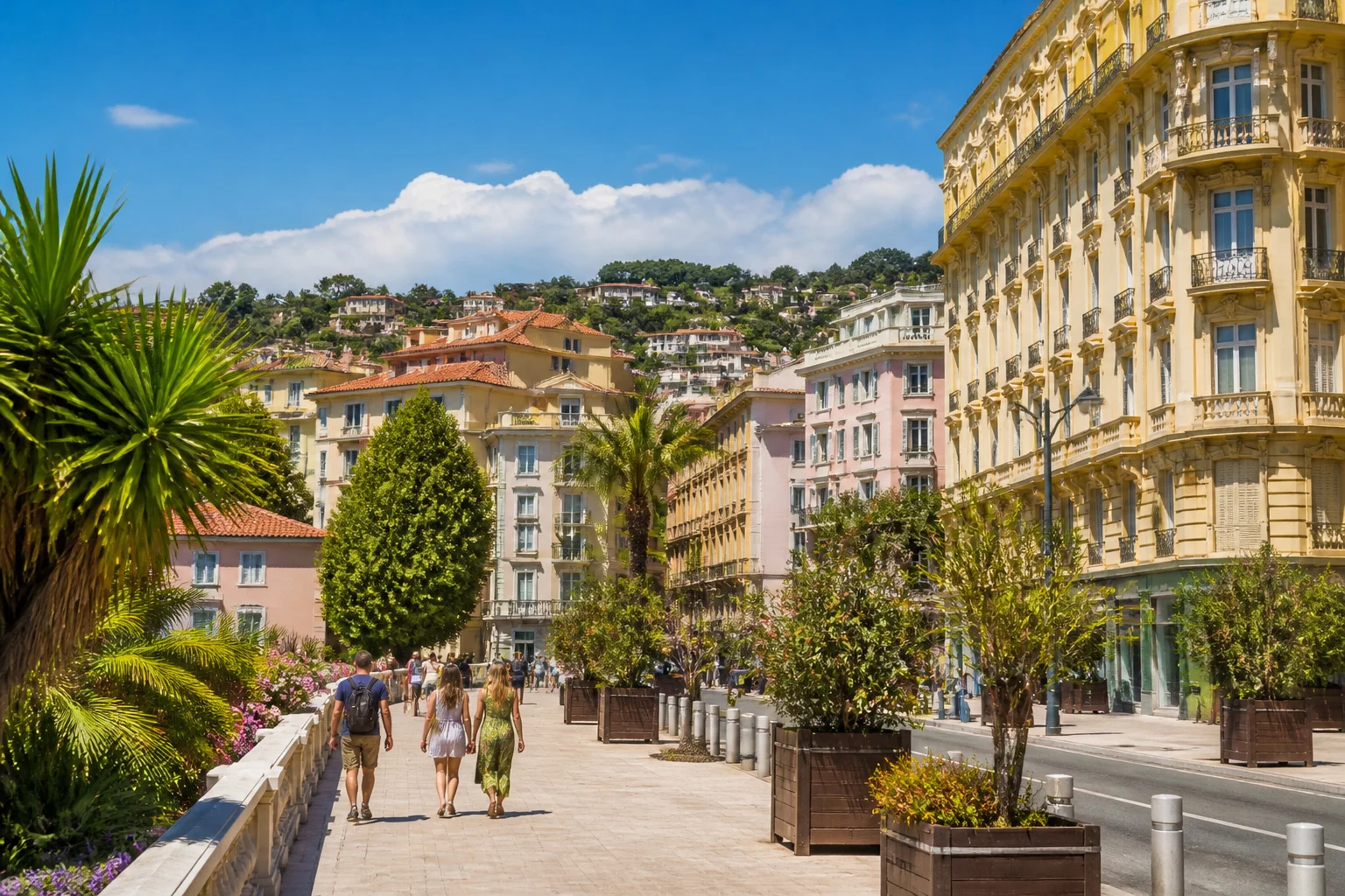 Promenade ensoleillee a nice